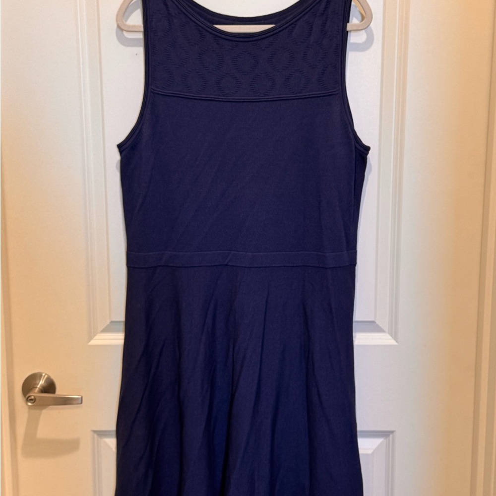 NWT Ann Taylor Navy Sleeveless Drop Waist Midi Dress